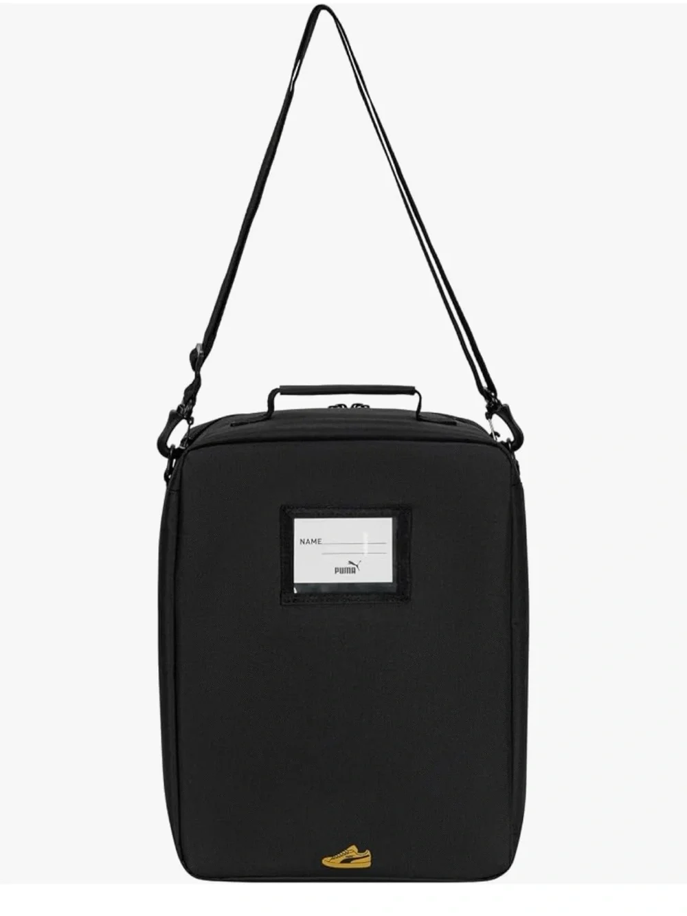Puma Prowl Black Shoulder Shoe Bag with Gold Logo with Ventilation.